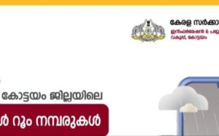 കോട്ടയം ജില്ലയിൽ റെഡ് അലെർട്ട്: കൺട്രോൾ റൂം തുറന്നു