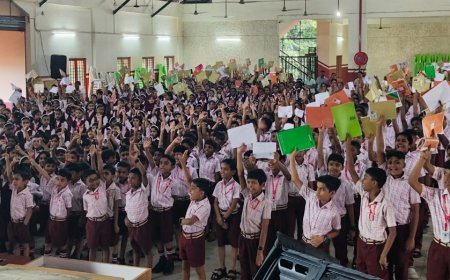 അന്താരാഷ്ട്ര ലഹരി വിരുദ്ധ ദിനത്തിൽ പഠനം ലഹരിയാക്കാൻ  പ്രതിജ്ഞയെടുത്ത്  എരുമേലി നിർമല സ്കൂളിലെ കുട്ടികൾ.