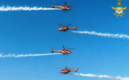 ദക്ഷിണ വ്യോമസേനയുടെ  40-ാം വാർഷികാഘോഷം :  ശംഖുമുഖത്ത് സാരംഗ് ഹെലികോപ്റ്റർ ടീമിൻ്റെ അഭ്യാസ പ്രകടനം