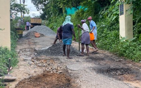 പഞ്ചായത്തും ജനപ്രതിനിധികളും ഉണർന്നു ;നേർച്ചപ്പാറ -നിർമല സ്കൂൾ റോഡിന്  ശാപമോക്ഷം