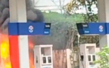 തൃശ്ശൂർ വടക്കാഞ്ചേരിയിൽ പെട്രോൾ പമ്പിന് തീപിടിച്ചു