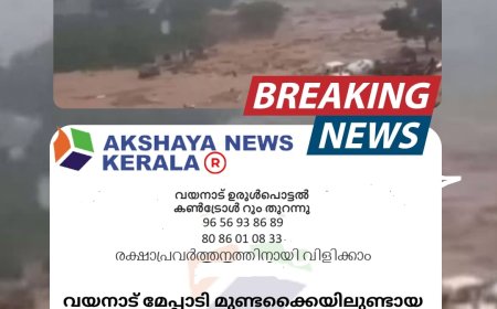 വയനാട് ഉരുൾപൊട്ടൽ കൺട്രോൾ റൂം തുറന്നു,12 മൃതദേഹങ്ങൾ കണ്ടെടുത്തു