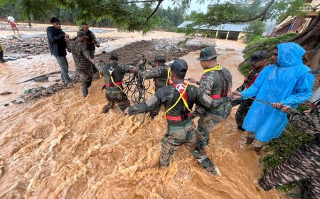 വയനാട് ഉരുൾപൊട്ടൽ  ഇന്ത്യൻ എയര്ഫോഴ്സ്  പകർത്തിയ  ദൃശ്യങ്ങൾ -വീഡിയോ
