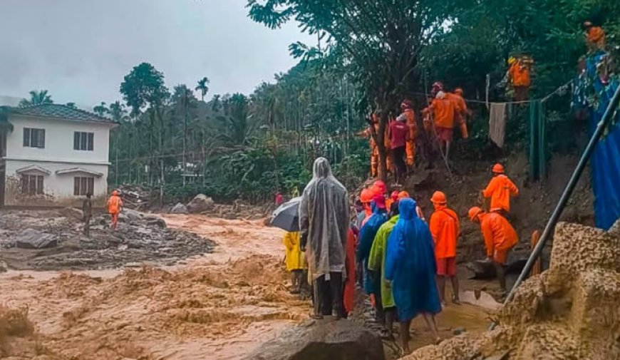 ഉരുള്‍പൊട്ടല്‍ കനത്ത നാശം വിതച്ച മുണ്ടക്കൈ മേഖലയിലെ റിസോര്‍ട്ടില്‍ കുടുങ്ങികിടക്കുന്നത്  അന്‍പതോളം പേര്‍