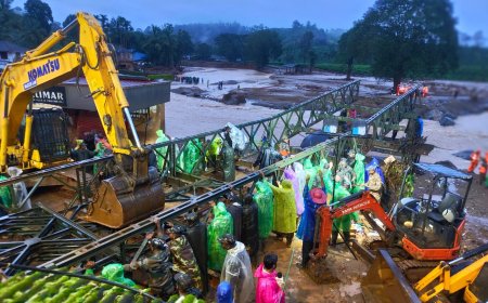 മുണ്ടക്കൈയിലേക്കു താത്കാലിക പാലം വ്യാഴാഴ്ച പൂർണ നിലയിലെത്തും