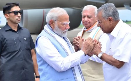 ദുരന്ത ഭൂമിയില് സന്ദര്ശനത്തിനെത്തി പ്രധാനമന്ത്രി; ഹെലികോപ്ടറില് ആകാശനിരീക്ഷണം