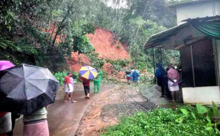 പാലക്കാട് കാ​ഞ്ഞി​ര​പ്പു​ഴ-​പാ​ല​ക്ക​യം റോ​ഡി​ൽ മ​ണ്ണി​ടി​ഞ്ഞ് ഗ​താ​ഗ​തം ത​ട​സ്സ​പ്പെ​ട്ടു