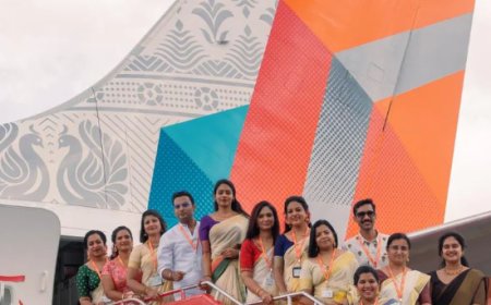 ഓണം ആഘോഷമാക്കാന്‍ കസവുടുത്ത് എയര്‍ ഇന്ത്യ എക്സ്പ്രസ് വിമാനം