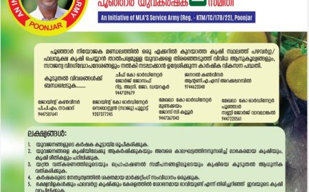 യുവാക്കളെ കൃഷിയിലേക്ക് ആകർഷിക്കാൻ പൂഞ്ഞാർ എം എൽ എയുടെ  `ഫലസമൃദ്ധി' പദ്ധതി