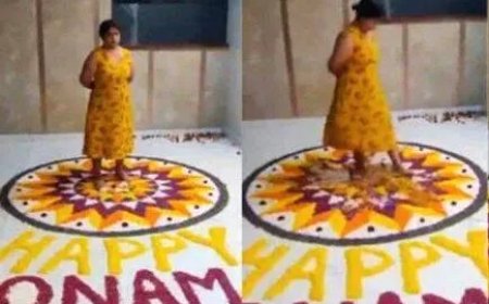 പൂക്കളം ചവിട്ടി നശിപ്പിച്ചു, ഭീഷണി; പത്തനംതിട്ടക്കാരിക്കെതിരെ കേസെടുത്തു