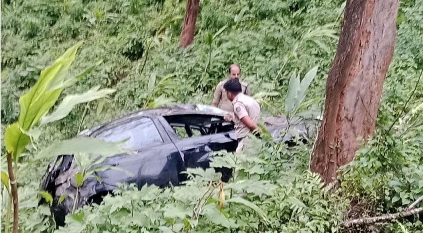 പീരുമേട് മത്തായികൊക്കയിലേക്ക് നിയന്ത്രണം വിട്ട കാർ മറിഞ്ഞ് അപകടം.