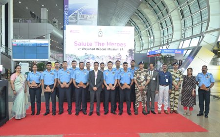 വയനാട് ദുരന്തത്തിൽ രക്ഷാപ്രവർത്തനം നടത്തിയ വ്യോമസേനാംഗങ്ങളെ ആദരിച്ചു