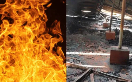 കൊല്ലത്ത് ചെരുപ്പ് ഗോഡൗണിൽ വൻ തീപിടിത്തം