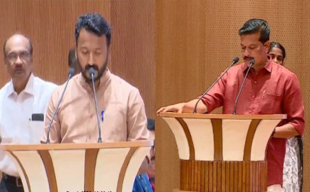 രാഹുൽ മാങ്കൂട്ടത്തിലും യു.ആർ. പ്രദീപും എം.എൽ.എമാരായി സത്യപ്രതിജ്ഞ ചെയ്തു