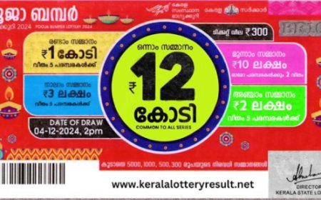 പൂജ ബമ്പർ ഒന്നാം സമ്മാനം കായംകുളത്ത് വിറ്റ   'JC  325526'   ടിക്കറ്റിന്