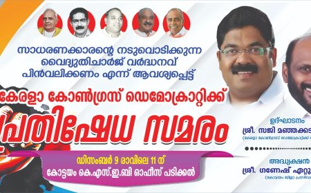 വൈദ്യുതി ചാർജ് വർദ്ധനവിനെതിരെ കേരള കോൺഗ്രസ് ഡെമോക്രാറ്റിക്ക് പ്രതിഷേധ സമരം