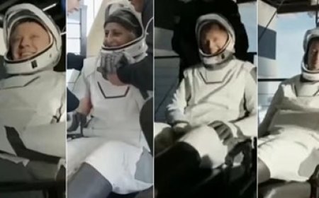 നാ​ല് യാ​ത്രി​ക​രും സു​ര​ക്ഷി​ത​ർ; ചി​രി​ച്ച് കൈ​വീ​ശി സു​നി​താ വി​ല്യം​സ്