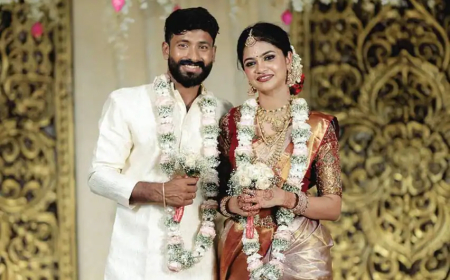 രഞ്ജി ട്രോഫി താരം അക്ഷയ് ചന്ദ്രൻ വിവാഹിതനായി; വധു കാസർകോട് സ്വദേശി ഐശ്വര്യ