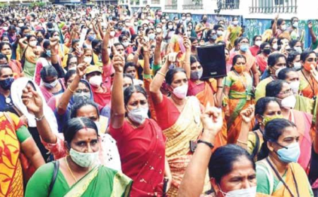 ആശാപ്രവർത്തകരുടെ രാ​പ്പ​ക​ല്‍ സ​മ​ര​യാ​ത്ര ഇ​ന്നു മു​ത​ല്‍