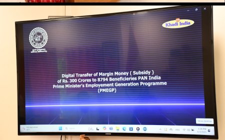 ഖാദി ഗ്രാമ വ്യവസായ കമ്മീഷൻ മാർജിൻ മണി സബ്‌സിഡി വിതരണം ചെയ്തു  കേരളം ഉൾപ്പടെയുള്ള ദക്ഷിണ സംസ്ഥാനങ്ങൾക്ക് 80.26 കോടി രൂപ