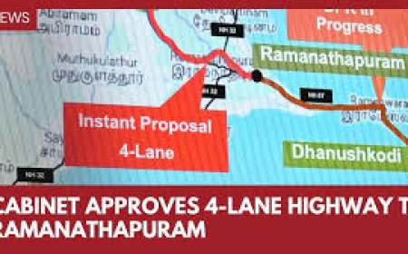 തമിഴ്‌നാട്ടിൽ 1853 കോടി രൂപയുടെ പരമക്കുടി - രാമനാഥപുരം നാലുവരിപ്പാത (എൻ.എച്ച്-87) നിർമാണത്തിന് കേന്ദ്ര മന്ത്രിസഭയുടെ അംഗീകാരം