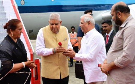 ഉപരാഷ്ട്രപതി ജഗദീപ് ധൻകറിനു ഹൃദ്യമായ സ്വീകരണം