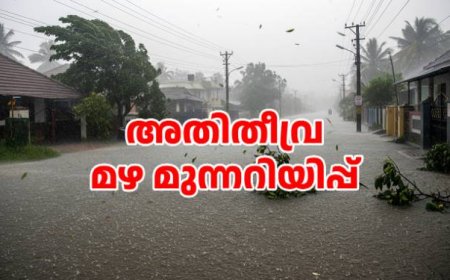 അതിതീവ്ര മഴ മുന്നറിയിപ്പ്: നാല് ജില്ലകളിൽ റെഡ് അലർട്ട്