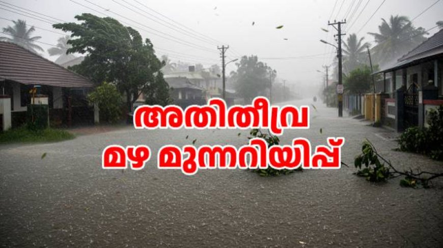 അതിതീവ്ര മഴ മുന്നറിയിപ്പ്: നാല് ജില്ലകളിൽ റെഡ് അലർട്ട്