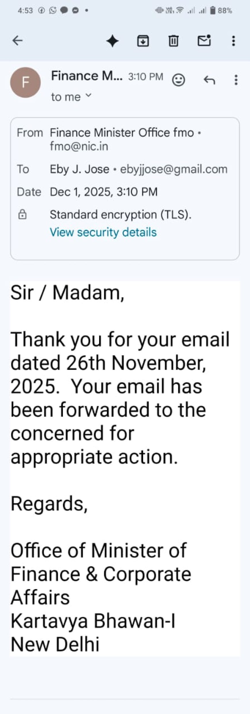 സ്വകാര്യ ബാങ്കിനെതിരെ അന്വേഷണം നടത്താൻ കേന്ദ്രധനമന്ത്രി നിർദ്ദേശം നൽകി