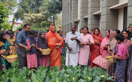 സർവജന ഹൈസ്കൂളിൽ പച്ചക്കറി വിളവെടുപ്പ് നടത്തി