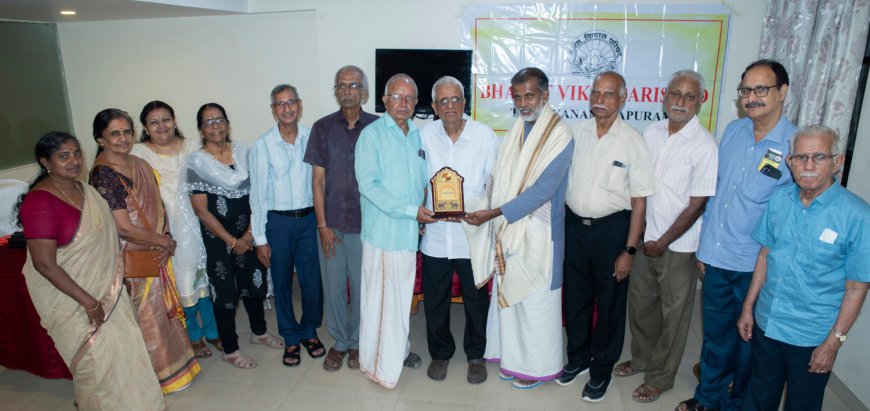 ഭാരത് വികാസ് പരിഷത്തിൻ്റെ സ്നേഹാദരവ് ശാന്തിഗ്രാം ഡയറക്ടർ പങ്കജാക്ഷന്