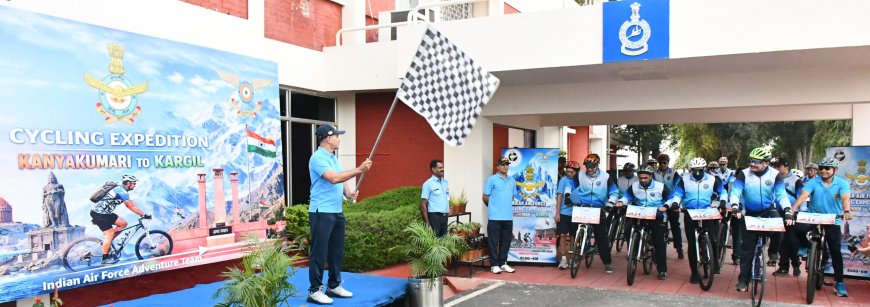 വ്യോമസേനയുടെ K2K (കന്യാകുമാരി മുതൽ കാർഗിൽ വരെ)  സൈക്കിൾ യാത്രയ്ക്ക് ഇന്ന് തുടക്കമായി