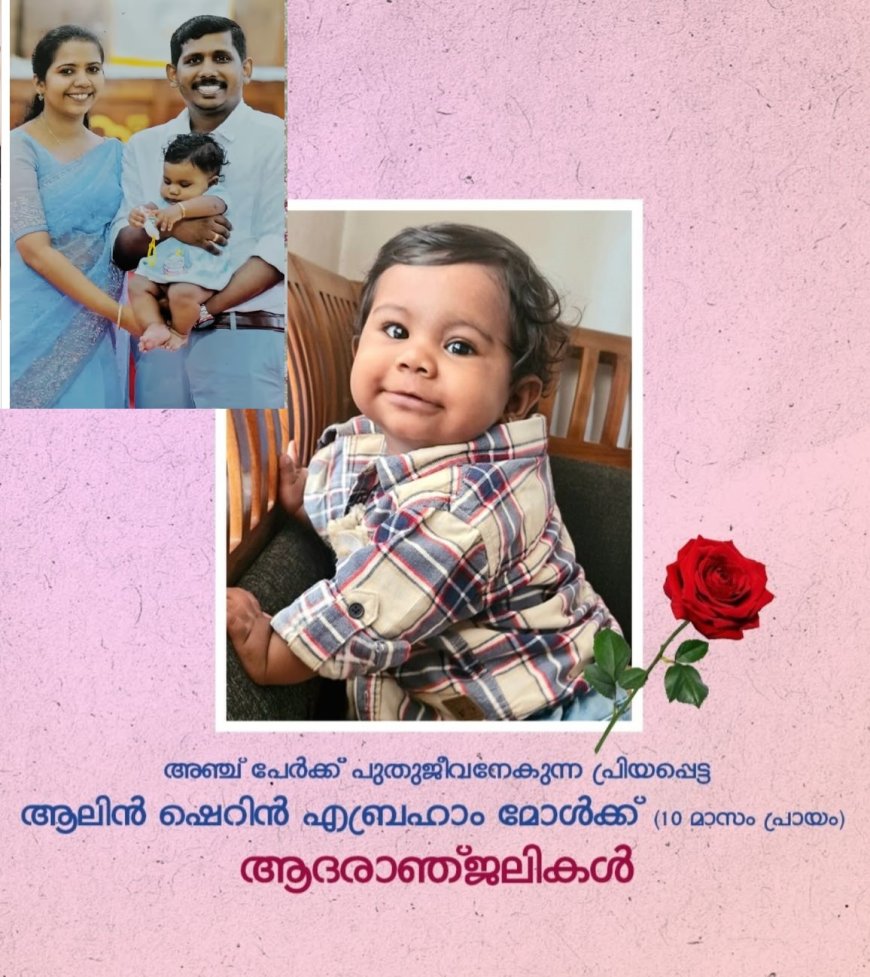 "കുഞ്ഞുമാലാഖ" ആ​ലി​ന്റെ   സം​സ്കാ​രം നാ​ളെ