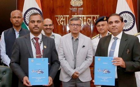 പുതു തലമുറ ഹെലികോപ്ടറുകൾക്കും മിസൈലുകൾ ക്കുമായി പ്രതിരോധ മന്ത്രാലയം 5,083 കോടി രൂപയുടെ കരാറുകൾ ഒപ്പുവച്ചു