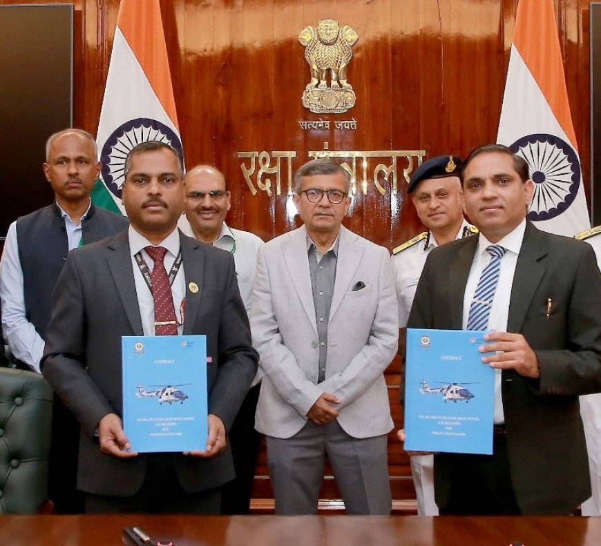 പുതു തലമുറ ഹെലികോപ്ടറുകൾക്കും മിസൈലുകൾ ക്കുമായി പ്രതിരോധ മന്ത്രാലയം 5,083 കോടി രൂപയുടെ കരാറുകൾ ഒപ്പുവച്ചു