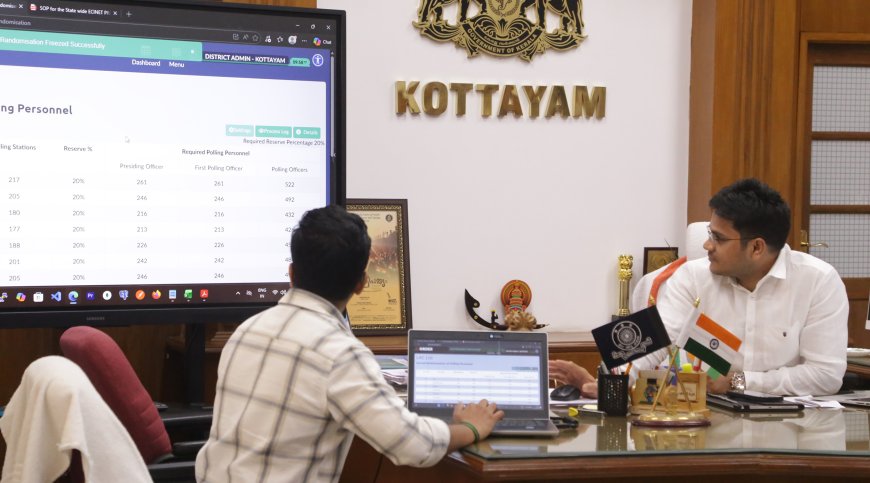 കോട്ടയം: ജില്ലയിൽ നിയമസഭാ തെരഞ്ഞെടുപ്പിൽ പോളിംഗ് ജോലികൾക്ക് 8608 ജീവനക്കാർ
