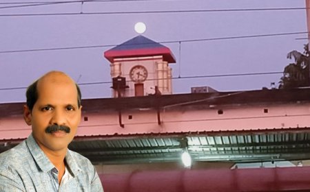 കോഴിക്കോട് റെയിൽവേ സ്റ്റേഷനിലെ ക്ലോക്ക് ടവർ ചിത്രം, കൗതുക കാഴ്ച നൽകുന്ന ചരിത്രാവശേഷിപ്പായി..