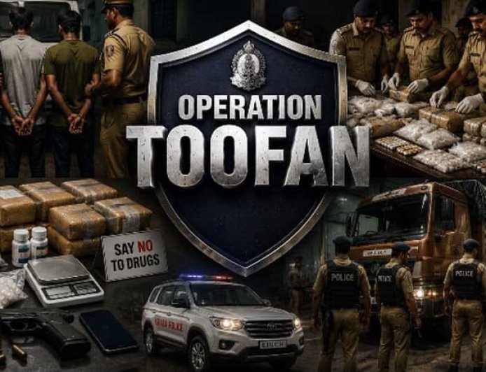 ഓപ്പറേഷന്‍ തൂഫാന്‍: 55 പേരെ അറസ്റ്റ് ചെയ്തു:  എം.ഡി.എം.എ.-യും മറ്റുമയക്കുമരുന്നുകളും പിടിച്ചെടുത്തു.