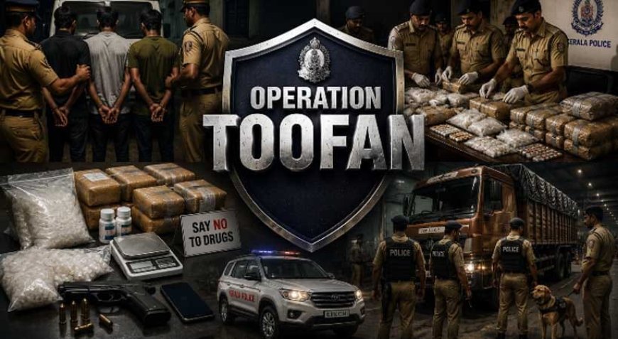 ഓപ്പറേഷന്‍ തൂഫാന്‍: 55 പേരെ അറസ്റ്റ് ചെയ്തു:  എം.ഡി.എം.എ.-യും മറ്റുമയക്കുമരുന്നുകളും പിടിച്ചെടുത്തു.