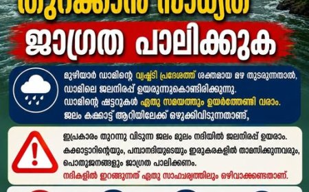 മൂഴിയാർ ഡാമിൽ റെഡ് അലർട്ട്;  ഷട്ടറുകൾ തുറക്കാൻ സാധ്യത